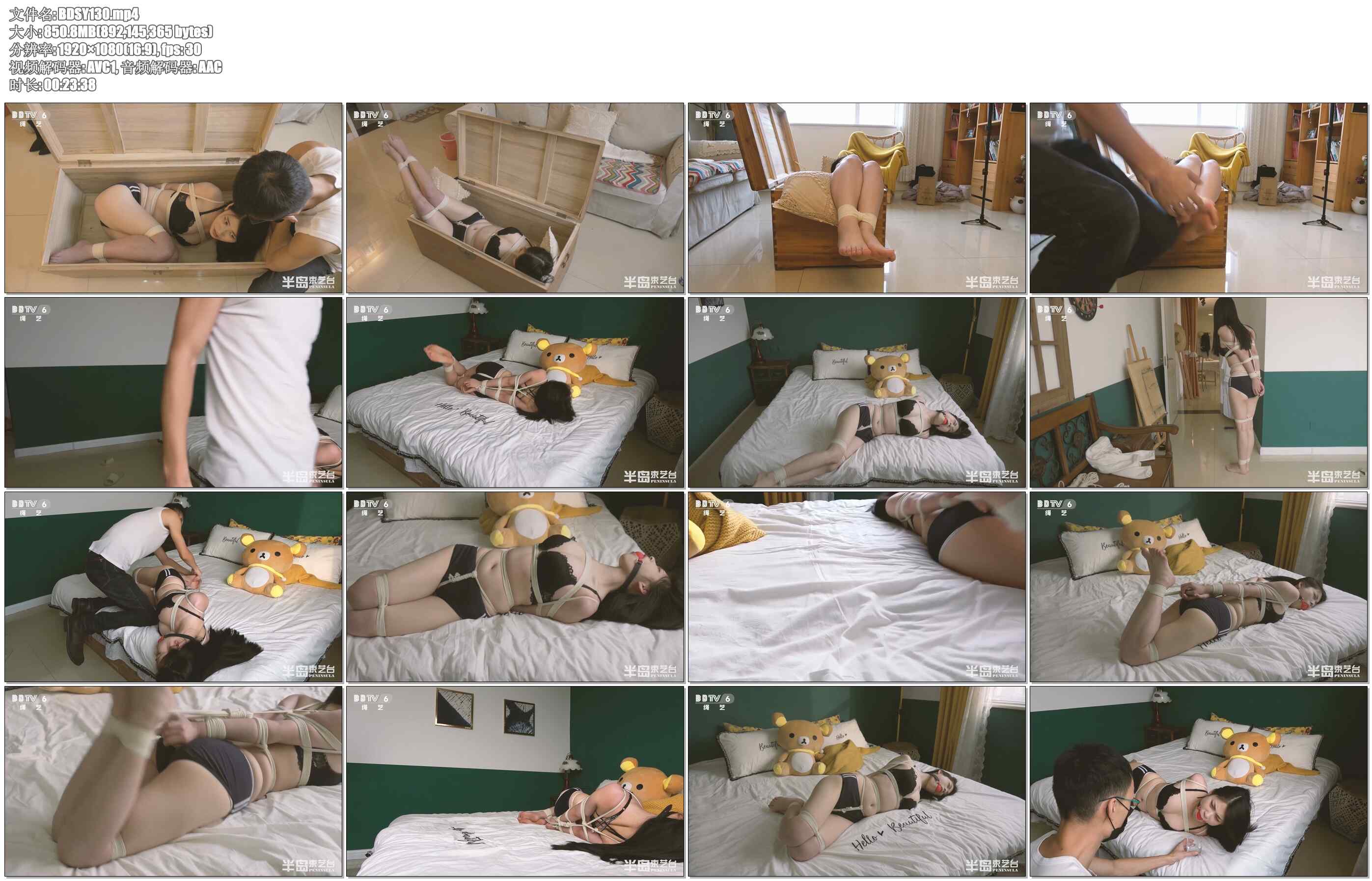 【半岛束艺】箱子里有什么：冷兮DWN风全紧缚堵嘴挣扎