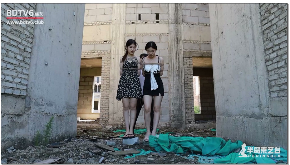 【半岛束艺】小晚 佐伊 空姐废弃工地股绳联阴